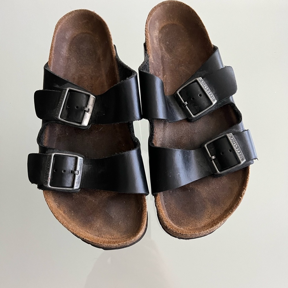 Birkenstock Arizona Black Leather Sandal 39